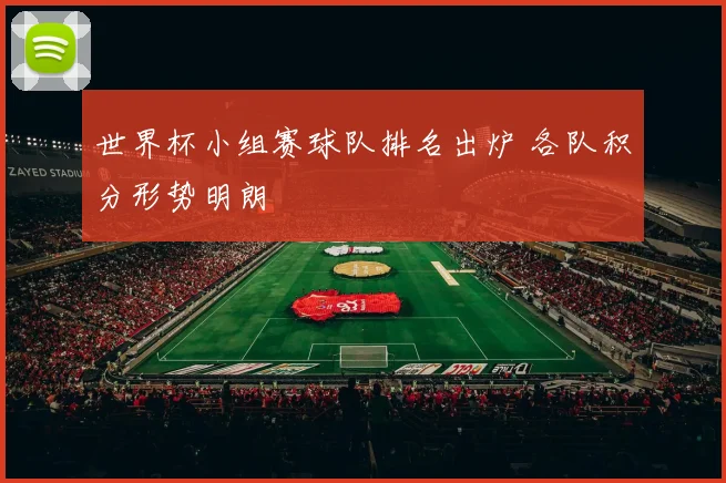 世界杯小组赛球队排名出炉 各队积分形势明朗